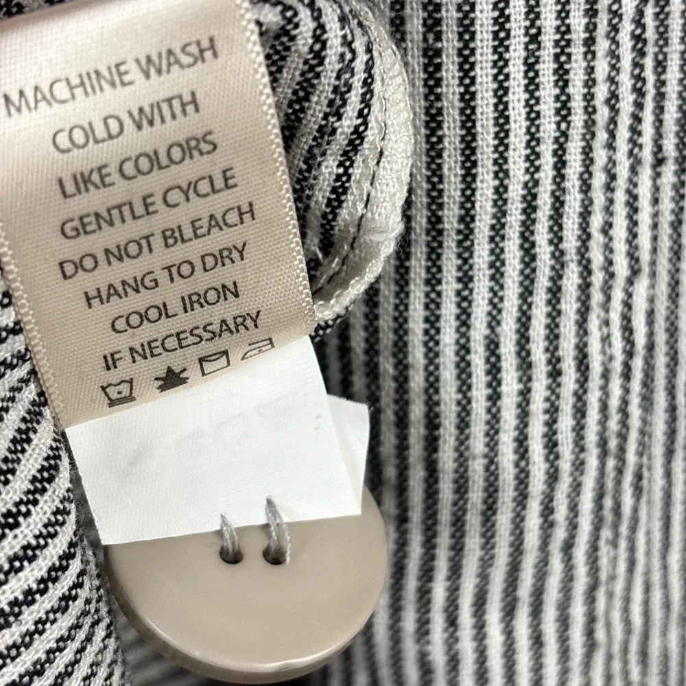 MAX STUDIO Striped Blazer Women's Size‎ Small Ruched Sleeve Linen Blend Nautical